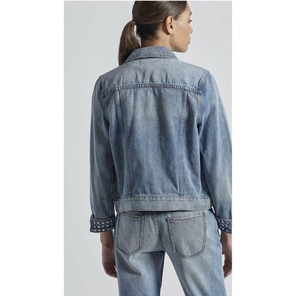 Current/Elliott The Turnt Boulder Studded Denim Jacket Size US 4 - Picture 3 of 8